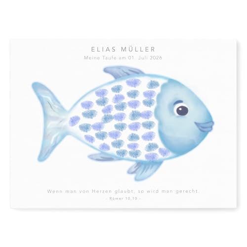 Taufgeschenk Gästebuch Taufe Gästebild personalisierte Leinwand für Fingerabdrücke Fisch Gästebuch alternative Geschenkidee Baum Geschenk Erinnerung 30x40 cm (Blau - OHNE Farbe) Taufgeschenk Gästebuch Taufe Gästebild personalisierte Leinwand für Fingerabdrücke Fisch Gästebuch alternative Geschenkidee Baum Geschenk Erinnerung 30x40 cm (Blau - OHNE Farbe)