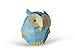 Little Owl Paper Sculpture,Pre-cut DIY Papercraft Kit,Handmade Animal Figurine,Light Blue Color,Low Poly Home Decor,All Accessories Included