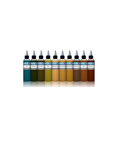 Earth Tones Color Tattoo Ink Set - 10 Bottles - 1oz