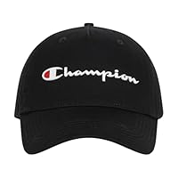 Champion unisex adult Champion Ameritage Dad Adjustable Cap Headband, Medium Black, One Size US