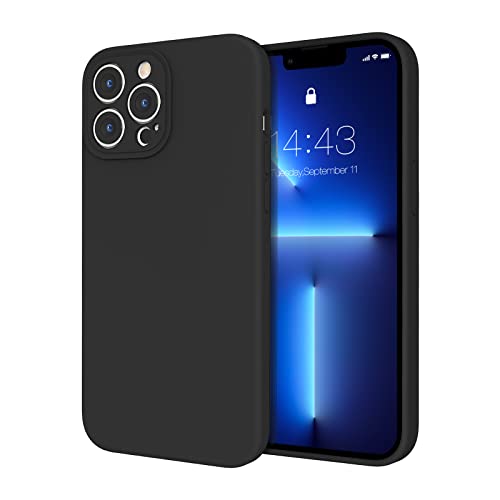 Zelaprox Silicone Case Compatible with iPhone 13 Pro Max, Durable Liquid Gel Rubber Cases, with Camera Protection Lens Protector Cover, Slim Phone Case for iPhone 13 Pro Max 6.7" 2021(Black)