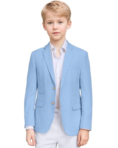Bofan Linen Boys Blazer Formal Suit Jackets for Boy Outwear Jacket