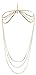 Goldtone with Clear Iced Out Double Row with Dangling Chains Adjustable Head Chain (J-497)