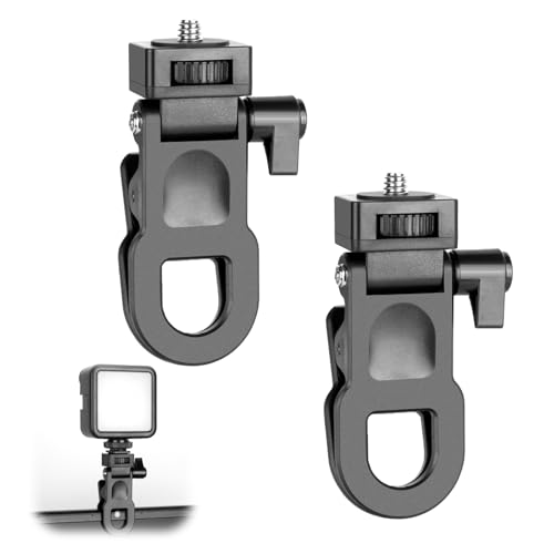 CUVZOR 2 Stück Kamera Blitz Halterung Set, Kamera Blitz Halterungen aus Metall – Stativ-Blitzschiene mit aufsteckbarem Stativ und 1/4 Zoll...
