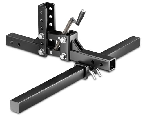 Garvee Manual Implement Lift ATV/UTV Tractor 1-Point Lift with 2 Receiver Implement Lift with Adjustable Height 50 Inches Width Black