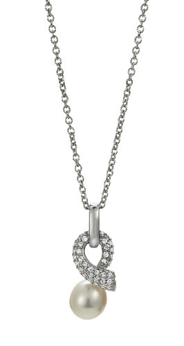 Preisvergleich Produktbild Adriana Damen-Halskette mit Anhänger Süßwasser Zuchtperlen 925 Sterling Silber A10