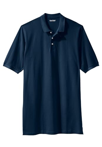 KingSize Men's Big & Tall Longer-Length Shrink-Less Cotton Polo Shirt