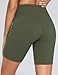 THE GYM PEOPLE Women's High Waist Workout Shorts Stretchy Tummy Control Yoga Biker Running Shorts with Pockets Olive Green