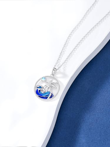 925 Sterling Silver Womens Nature Necklace Palm Tree/Mushroom Moss Agate/Pineapple/Planet Pendant for Women Men Christmas Jewelry Gift2