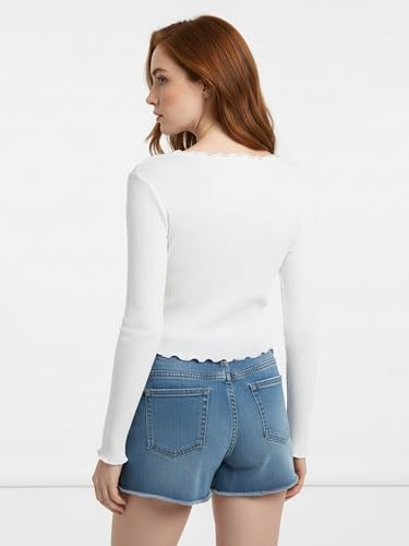 Image of GLOWSTITCH Women's Cropped Tie-Front Shrug Cardigan | Soft Ribbed Knit Long Sleeve V-Neck Top | Stylish Summer Cardigan, Casual Beach & Vacation Wear | Shrug for Woman