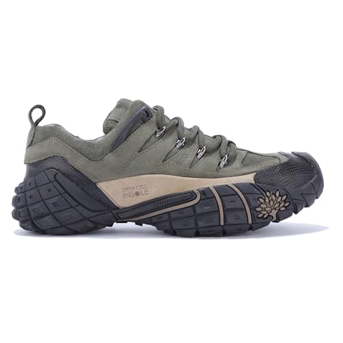 Woodland Men's Leather Sneaker Green OLIVE GREEN - Image 2