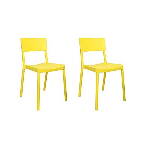 Image of CELLO Eskimo Chair Set Pack of 2 - Yellow | Strong and Durable | Easy to Clean | Chair for Living Room, Bed Room, Kitchen, Office Room, Outdoor | 3 Years Warranty