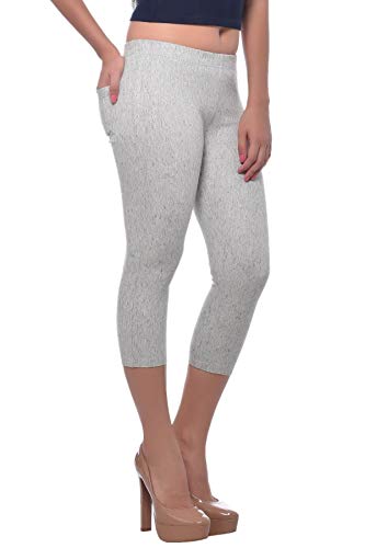 Image of Frenchtrendz Women's Cotton Modal Spandex Stretchable Slim Fit Jegging Capris