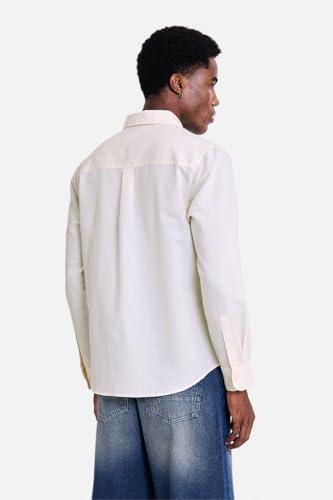 Image of SNITCH Men Casual Shirt | Regular Fit Full Sleeve Spread Collar Solid Pattern | Breathable Cotton Linen Blend & Lightweight Fabric for Summer, Vacation & Smart Casual Wear