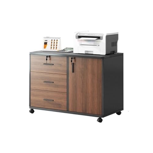 Classeur en bois naturel – Buffet avec système de verrouillage pour imprimante et bureau – Solution de classement et de classement