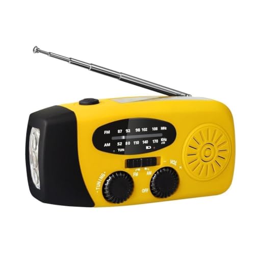 Linterna de emergencia con panel solar, batería recargable de radio, linterna LED, linterna de mano para camping, radio AM/FM Ra, linterna de Reino Unido, 2000 mAh de potencia Ra, cargador dab wat