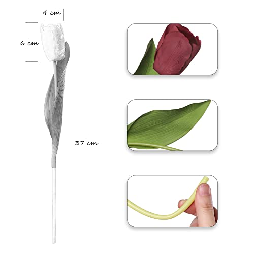 Huaao 10 Pezzi Tulipani Artificiali Fiori