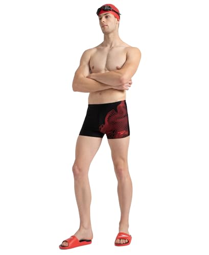 Image of Speedo Men's Endurance10 Tide Print Sports Gala Logo Aquashort Swimming Trunks | Chlorine Resistance | Shape Retention Fabric | UPF 40+ Sun Protection | Drawstring Waist