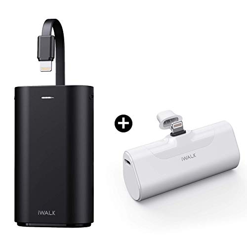 iWALK Portable Charger 9000mAh Ultra-Compact Power Bank with Built-in Cable and Small Portable Charger 4500mAh Ultra-Compact Power Bank