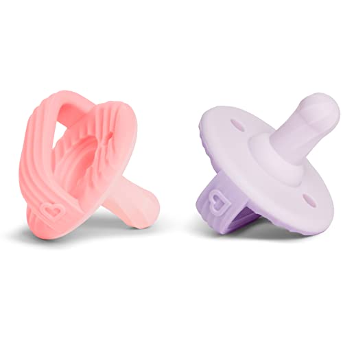 Image of Munchkin® Sili-Soothe & Teethe™, Silicone Pacifier & Teether, 2 Pack, Pink/Purple