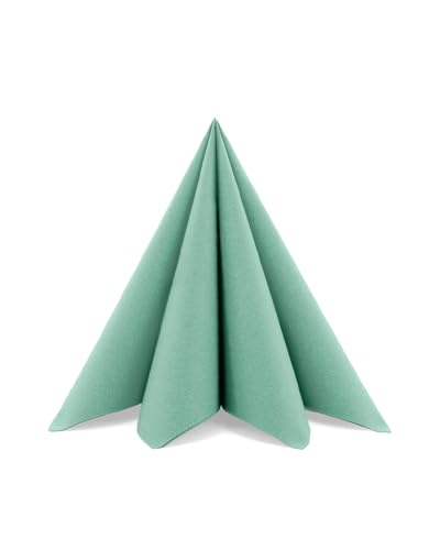 Sovie HORECA Serviette in EUKALYPTUS aus Linclass Airlaid 40 x 40cm 1/4 Falz 50 Stück hochwertige Einwegservietten für Gastronomie Hotel Catering und elegante Tischdekoration