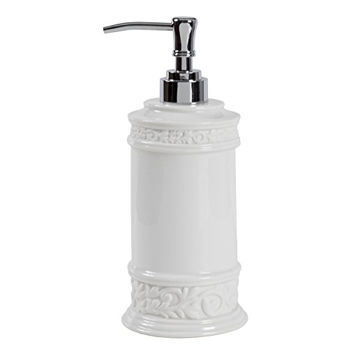 Creative Bath Products Cosmopolitan Collection Lotion Pump, Dispenser, White Grey