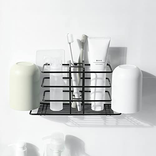 Dayhajie Toothbrush Holder Multifunctional Bathroom Accessories Storage Rack Wall Mount Storage Electric Toothbrush Tooth Cup Toothpaste Razor