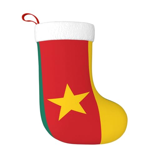 HTRDJH Chaussettes décoratives de Noël avec drapeau du Cameroun - Chaussettes de Noël pour adultes - Décorations de fête de Nouvel An