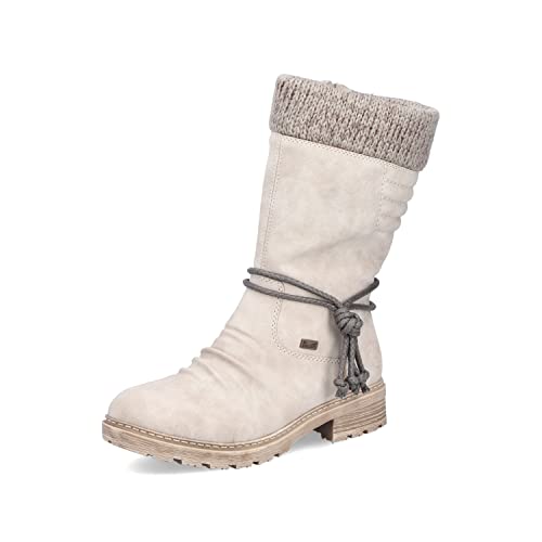 Rieker Damen Winterstiefel Z4755, Frauen Stiefel,wasserdicht,riekerTEX,langschaftstiefel,gefüttert,wasserdicht,Women's,Lady,beige (60),40 EU / 6.5 UK