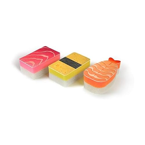 Image of Genuine Fred WASHABI Sponges, Set of 3, Sushi Assortment