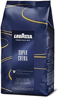 Lavazza Super Crema Whole Bean Coffee Blend, Medium Espresso Roast, Authentic Italian,Produced in a nut-free facility center, Mild and creamy with notes of hazelnuts and brown sugar, 2.2LB (Pack of 1)