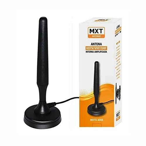Antena Interna Amplificada MXT MDTV-400B HDTV VHF UHF 5 metros