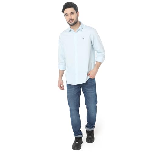 Image of Spykar Men's Relaxed Fit N /A Half Sleeve Striped Casual Shirts