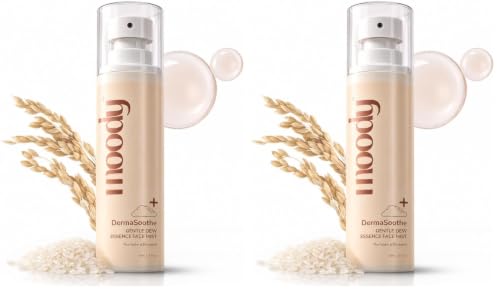 Image of Moody DermaSoothe Brightening Face Mist & Essence Toner with Rice & Ceramides | Strenghten Skin Barrier | For Clear, Glass Korean Skin, Bright & Hydrated Skin | Alcohol-Free Toner | Women & Men | 110ml