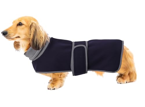 Geyecete Warm Thermal Quilted Dachshund Coat,Dog Winter Coat with Adjustable high Collar, Outdoor...