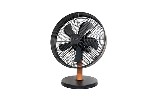 Unold 86715 Tischventilator Black Steel - Schwarz, 35 W, 3-stufige Geschwindigkeitsregelung, Oszillation zuschaltbar, Durchmesser ca. 33 cm