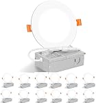 FORT Slim LED Pot Lights 12 Pack 4 Inch 9W 780LM Eqv 80W, 5000K Daylight, Dimmable and IC-Rated LED Ceiling Lights with Junction Box -Perfect Rcessed LED Lights for Home Lighting remodel and Upgrade