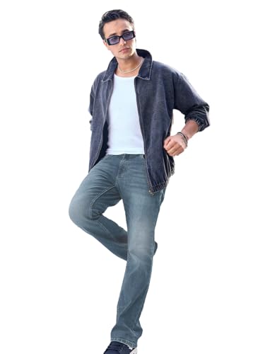 Image of Urbano Fashion Men's Stretch Fit Mid Rise Washed Bootcut Jeans Stretchable