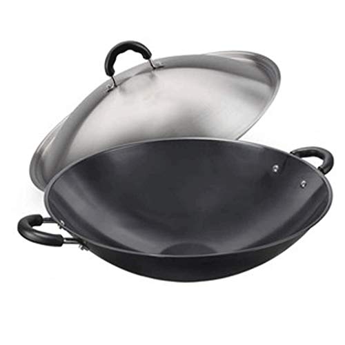 Wok de acero carbon con mango 40cm