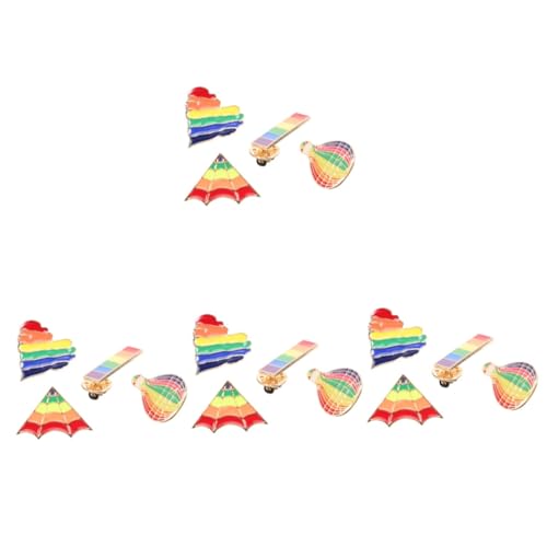 Broche pin para suéter en aleación tratada con acabado efecto espejo multicolor