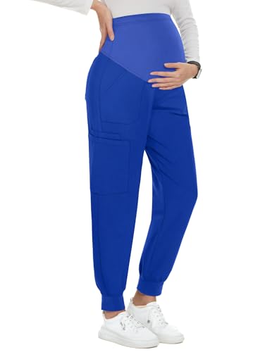 Image of PACBREEZE Women's Maternity Scrubs with 6 Pockets, Workwear Maternity Jogger Scrubs Pregnancy Pants, S-XXL