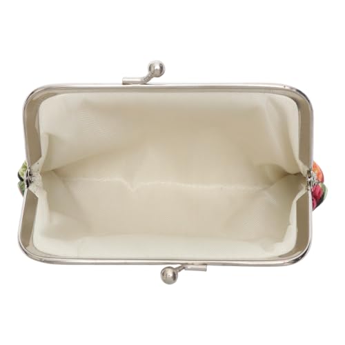 Generic 1Pcs Pouch Wallet Rose Design Snap Purse Canvas Black 12x9cm3