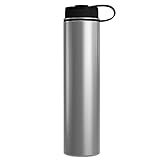 GEO 25oz Double Wall Vacuum Insulated Stainless Steel Leak Proof Sports Water Bottle, Wide Mouth...