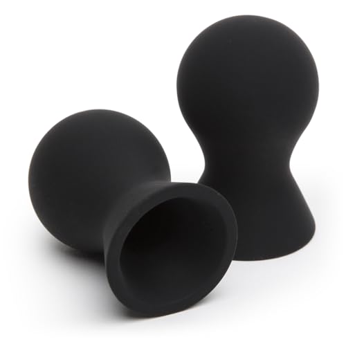 Lovehoney Perfect Pair Nipple Suckers | Silicone Nipple Suction Tool | Beginner Sex Toy Gifts for Women | Vacuum Cupping Breast Stimulator for Increased Sensitivity | Couples Sex Toys | Black