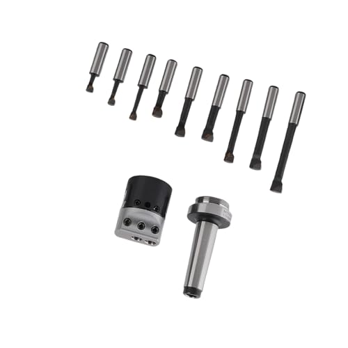Jeu De Barres D'alésage 9Pcs clé hexagonale machine CNC Ensembles de têtes ennuyeuses trousses d'outils en acier au carbone filetage de queue 1-1 / 2-18UNF M12 MT3 tête d'alésage F1-12mm