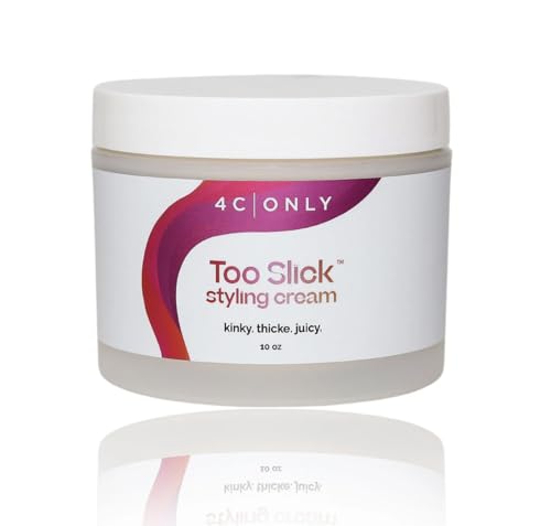 4C ONLY Too Slick Styling Cream 10 oz Jar - Salon Quality Curl Cream for Curly Hair, Hair Cream for Black Women and Men, Natural Hair Products