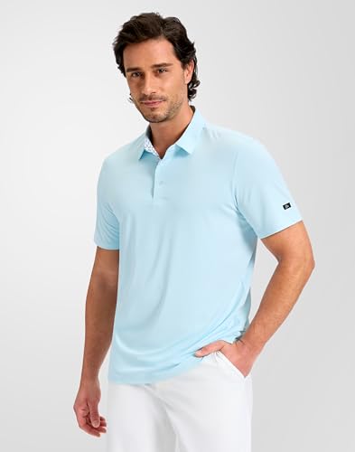 Image of Obla Mens Golf Shirt Short Sleeve Dry Fit Moisture Wicking Performance Athletic Casual Work Collared Polo Shirts for Men