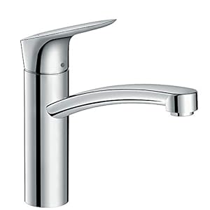 hansgrohe Logis M31 – Küchenarmatur, 1 Stahlart, Wasserhahn Küche mit Auslaufhöhe 160 mm, Mischbatterie Küche schwenkbar, Chrom