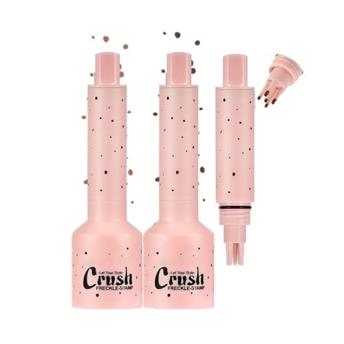 Sello de Pecas de Imitación,Sello de Pecas de Cinco Puntos y Lápiz Líquido Micro-Polvo para Pecas,Herramienta de Maquillaje para Pecas Naturales Realistas(Claro+Medio)