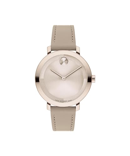 Movado Bold Evolution 2.0 Women's Watch - Swiss Quartz Movement, Leather Strap - 3 ATM Water Resistance - Luxury Fashion Timepiece for Her - 34mm